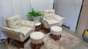 Ver imagem 2 de Kit 02 Poltrona Decorativa Opala + 02 Puff Redondo
