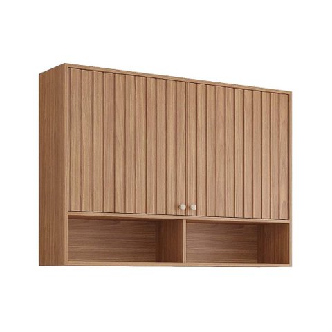 Módulo Cozinha Mgm Divina Armário C/2 Portas Ripadas 120 Cm Freijo-mgm