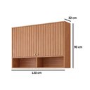 Ver imagem 3 de Módulo Cozinha Mgm Divina Armário C/2 Portas Ripadas 120 Cm Freijo-mgm