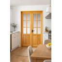 Ver imagem 1 de Porta Balcão de Madeira Maciça Francesa 2,14(a)x1,60(l) C/ Guarnição