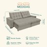 Sofá Retrátil e Reclinável 2,90 Molas Ensacadas Pillow Top Veludo Califórnia Bege | Camurça - 3