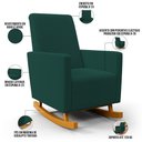 Ver imagem 5 de Poltrona de Amamentação com Balanço Ravena W01 Bouclê Verde - Lyam Decor