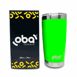 Copo Térmico Aço Inox  Com Tampa e Abridor De Garrafas 591 Ml Oba Térmic Neon Brilha no Escuro - 5