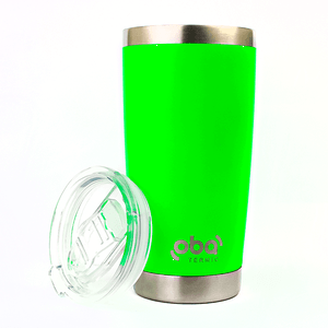 Copo Térmico Aço Inox  Com Tampa e Abridor De Garrafas 591 Ml Oba Térmic Neon Brilha no Escuro