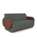 Ver imagem 2 de Sofá Decorativo Living Sala de Estar Bornéu 148cm Pés de Madeira Pu/veludo Marrom/grafite G33 - Gran