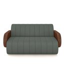 Ver imagem 4 de Sofá Decorativo Living Sala de Estar Bornéu 148cm Pés de Madeira Pu/veludo Marrom/grafite G33 - Gran