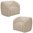 Ver imagem 1 de Kit 2 Poltronas Decorativa para Sala 112cm Meris M22 Boucle Bege - Mpozenato