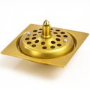 Ver imagem 3 de Ralo Gourmet para Banheiro 15x15cm Acabamento em Ouro Escovado Goldenx