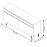 Buffet Aparador Decorativo 4 Portas sem Espelho Cameron Off White/Freijó - Gran Belo - 2