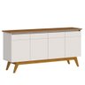 Buffet Aparador Decorativo 4 Portas sem Espelho Cameron Off White/Freijó - Gran Belo - 1