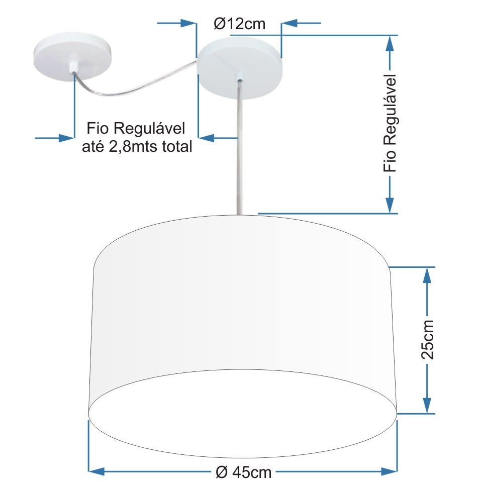 Pendente Cilíndrico Com Desvio Branco MJ-4228 Para Mesa de Jantar e Estar - 2