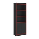 Ver imagem 1 de Armário Multiuso / Estante Gamer X Cor Preto Fosco / Vermelho