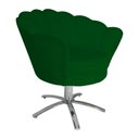 Ver imagem 2 de Kit 2 Poltronas Decorativa Pétala Base Giratória Metal Suede Verde Ms Decor