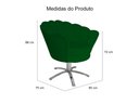 Ver imagem 3 de Kit 2 Poltronas Decorativa Pétala Base Giratória Metal Suede Verde Ms Decor