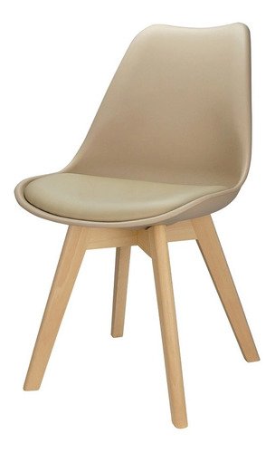 Cadeira Charles Eames Leda Design Wood Estofada Base Madeira Nude - 7