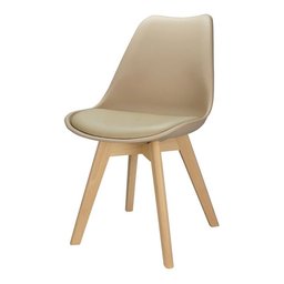 Cadeira Charles Eames Leda Design Wood Estofada Base Madeira Nude - 7