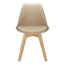 Cadeira Charles Eames Leda Design Wood Estofada Base Madeira Nude - 8