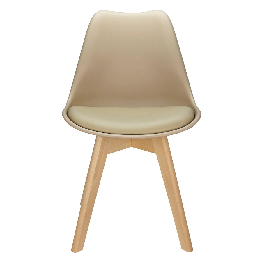 Cadeira Charles Eames Leda Design Wood Estofada Base Madeira Nude - 2