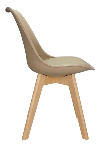 Cadeira Charles Eames Leda Design Wood Estofada Base Madeira Nude - 9