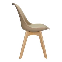 Cadeira Charles Eames Leda Design Wood Estofada Base Madeira Nude - 9
