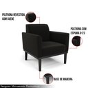 Ver imagem 3 de Poltrona Decorativa Isabella Pés Fixo em Madeira Preto Suede Preto G19 - Gran Belo