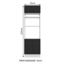 Ver imagem 3 de Torre Quente Armário de Cozinha 70 cm 3 Portas Branco/Preto Agata Madesa