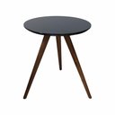 Ver imagem 1 de Mesa Lateral Redonda com Vidro 50x50 Cor Preto Medida 50 Cm Altura