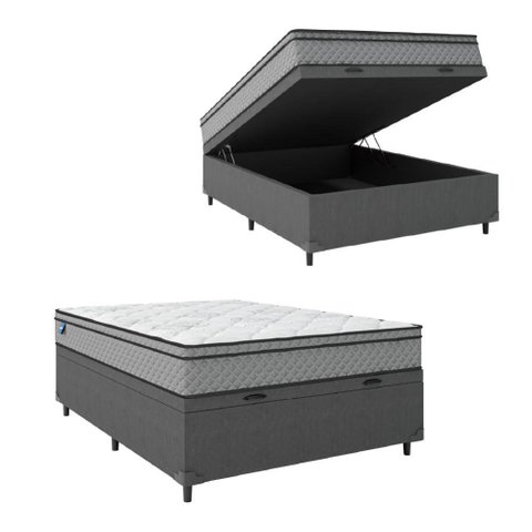 Cama Box Baú Casal Colchão Molas Ensacadas 138x188x65cm