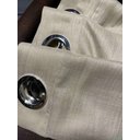 Ver imagem 2 de Cortina no Tecido Linho Flamê Bege com Forro Microfibra Bege - 1,35l X 2,60a