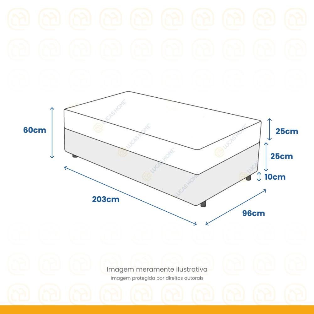 Cama Box Solteiro King + Colchão de Molas Ensacadas Ortobom Airtech 96cm Suporta até 150 Kg por - 3