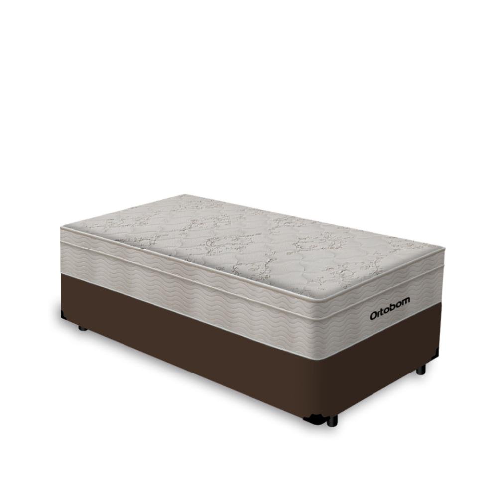 Cama Box Solteiro King + Colchão de Molas Ensacadas Ortobom Airtech 96cm Suporta até 150 Kg por