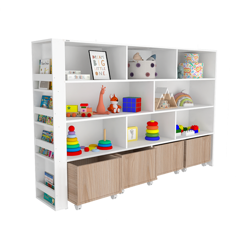 Organizador Brinquedo Baús e Porta Livros Nico 100% Mdf