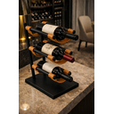 Ver imagem 6 de Suporte Mesa Adega de Vinhos Bebidas Barzinho 3 Garrafas com Suporte em Couro 45cm Presente Sala