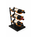 Ver imagem 1 de Suporte Mesa Adega de Vinhos Bebidas Barzinho 3 Garrafas com Suporte em Couro 45cm Presente Sala