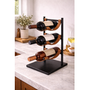 Ver imagem 2 de Suporte Mesa Adega de Vinhos Bebidas Barzinho 3 Garrafas com Suporte em Couro 45cm Presente Sala