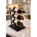 Ver imagem 5 de Suporte Mesa Adega de Vinhos Bebidas Barzinho 3 Garrafas com Suporte em Couro 45cm Presente Sala