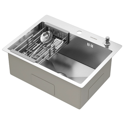 Cuba para Cozinha Gourmet Quebec Quadrada 60cm Aço Inox 304 com Cesto Escorredor Goldenx - 4