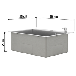 Cuba para Cozinha Gourmet Quebec Quadrada 60cm Aço Inox 304 com Cesto Escorredor Goldenx - 7