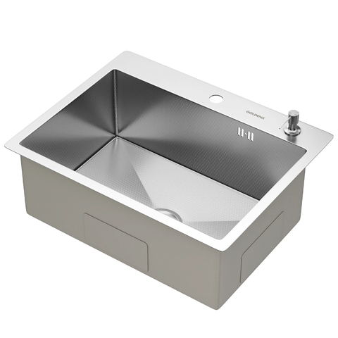 Cuba para Cozinha Gourmet Quebec Quadrada 60cm Aço Inox 304 com Cesto Escorredor Goldenx