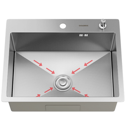 Cuba para Cozinha Gourmet Quebec Quadrada 60cm Aço Inox 304 com Cesto Escorredor Goldenx - 3