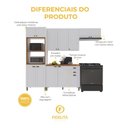 Ver imagem 2 de Cozinha Compacta Modulada Nara 12 Portas 2 Gavetas MDF 270cm Branco Fidelita Móveis