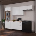 Ver imagem 1 de Cozinha Compacta Modulada Nara 12 Portas 2 Gavetas MDF 270cm Branco Fidelita Móveis
