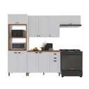 Ver imagem 4 de Cozinha Compacta Modulada Nara 12 Portas 2 Gavetas MDF 270cm Branco Fidelita Móveis