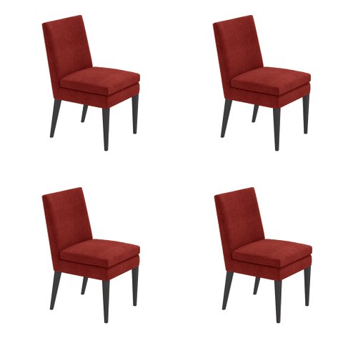 Kit 4 Cadeira de Jantar Germany Suede Vermelho Dominic Decor