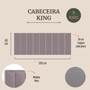 Ver imagem 3 de Cabeceira King Modulada Reta Cama Box Suede Cinza
