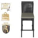 Ver imagem 4 de Mesa Bistrô e 4 Banquetas Roma Preta Corda Náutica Estofado 8 Trama Original
