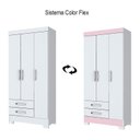 Ver imagem 5 de Guarda Roupa Solteiro Sensi com 3 Portas e 2 Gavetas Flex Branco - Móveis Briz