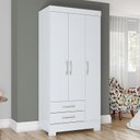 Ver imagem 2 de Guarda Roupa Solteiro Sensi com 3 Portas e 2 Gavetas Flex Branco - Móveis Briz