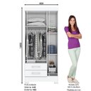 Ver imagem 4 de Guarda Roupa Solteiro Sensi com 3 Portas e 2 Gavetas Flex Branco - Móveis Briz