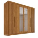 Ver imagem 2 de Guarda-Roupa Casal com Espelho 100% MDF 6 Portas 6 Gavetas Granada Premium Marrom/Cinamomo